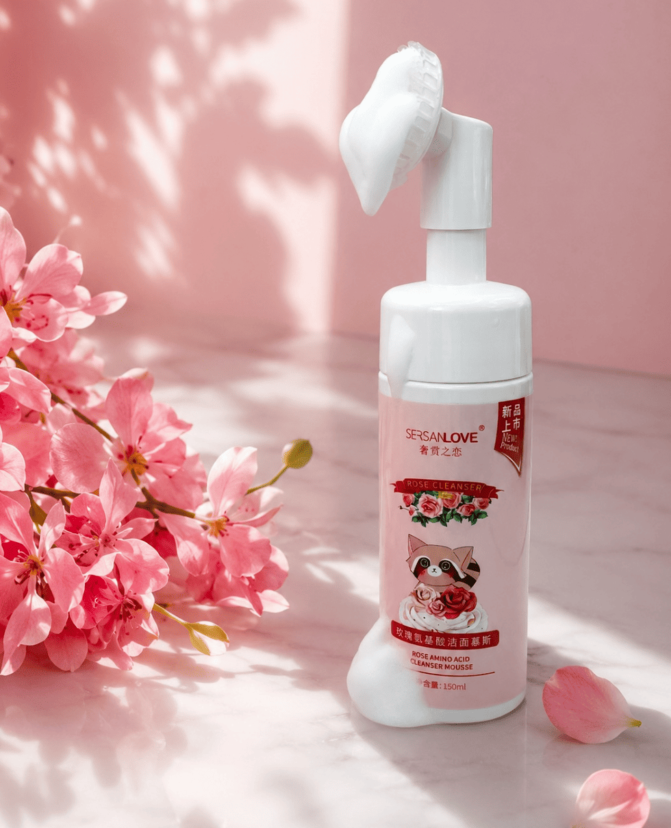 Пенка для умывания с розой SERSAN LOVE Rose Amino Acid Cleanser Mousse