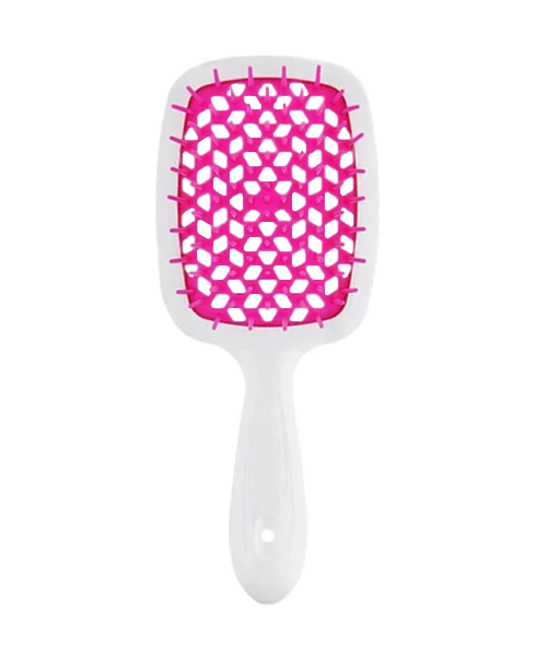 Расческа малиново-белая для легкого расчесывания волос Janeke Superbrush