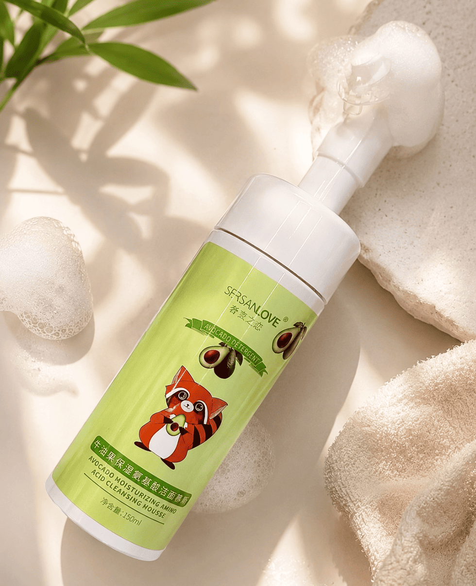 Пенка для умывания с авокадо с насадкой-щеточкой SERSAN LOVE Avocado Moisturizing Amino Acid