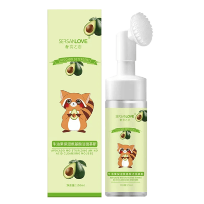 Пенка для умывания с авокадо с насадкой-щеточкой SERSAN LOVE Avocado Moisturizing Amino Acid