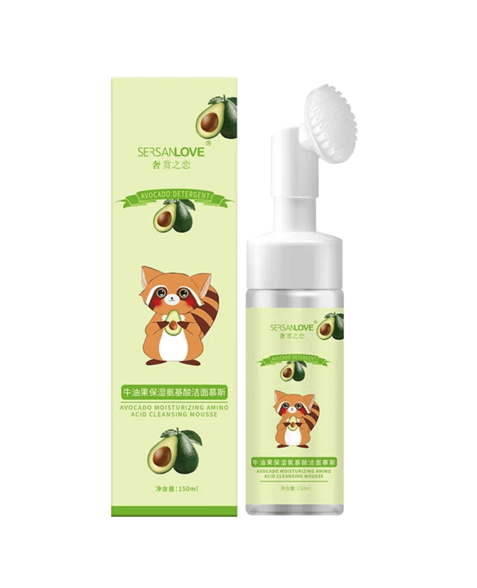 Пенка для умывания с авокадо с насадкой-щеточкой SERSAN LOVE Avocado Moisturizing Amino Acid