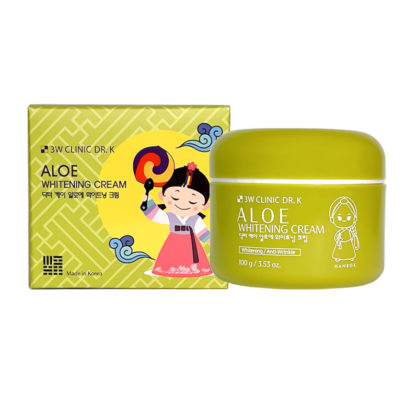 Крем для обличчя з алое 3W Clinic Dr.K Aloe Whitening Cream