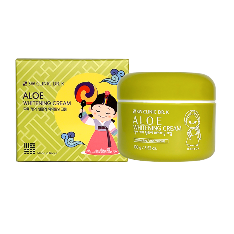 Крем для обличчя з алое 3W Clinic Dr.K Aloe Whitening Cream