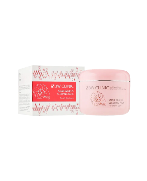 Нічна маска з муцином равлика 3W Clinic Snail Mucus Sleeping Pack