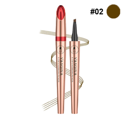 Маркер для брів YANQINA 4-Tip Eyebrow Pencil - 02 темно-коричневий