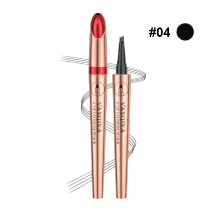 Маркер для брів YANQINA 4-Tip Eyebrow Pencil - 04 чорний