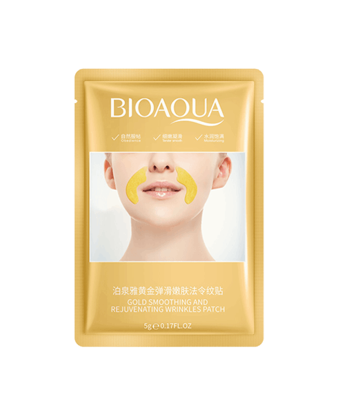 Гідрогелеві патчі на носогубну зону Bioaqua Gold Smoothing And Rejuvenating Wrinkles Patch