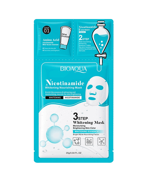 Тканинна маска 3в1 з ніацинамідом Bioaqua Nicotinamide 3 Step Whitening Mask