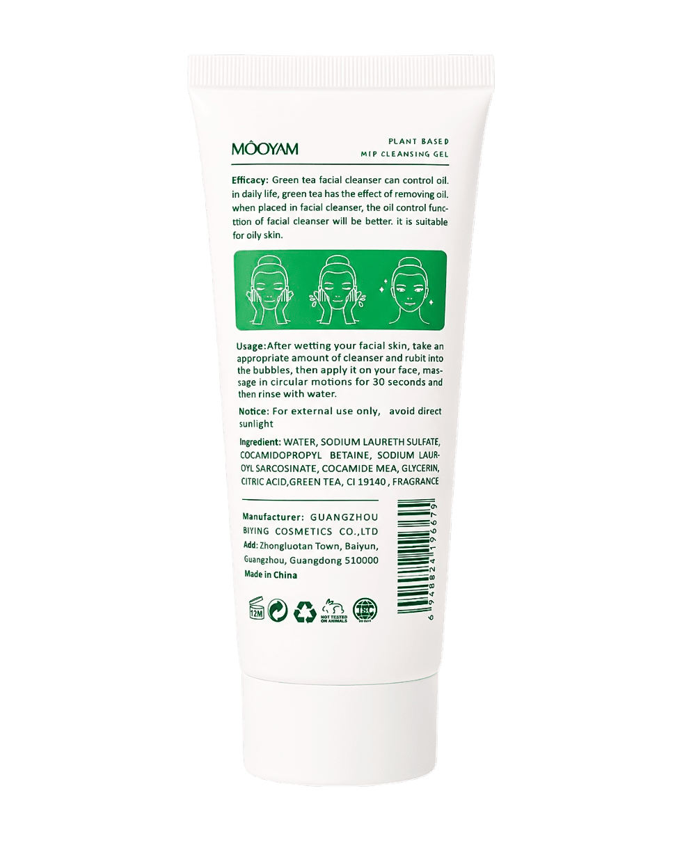 Гель для вмивання для жирної шкіри Mooyam Vegan Gel Cleanser Green Tea For Oily Skin