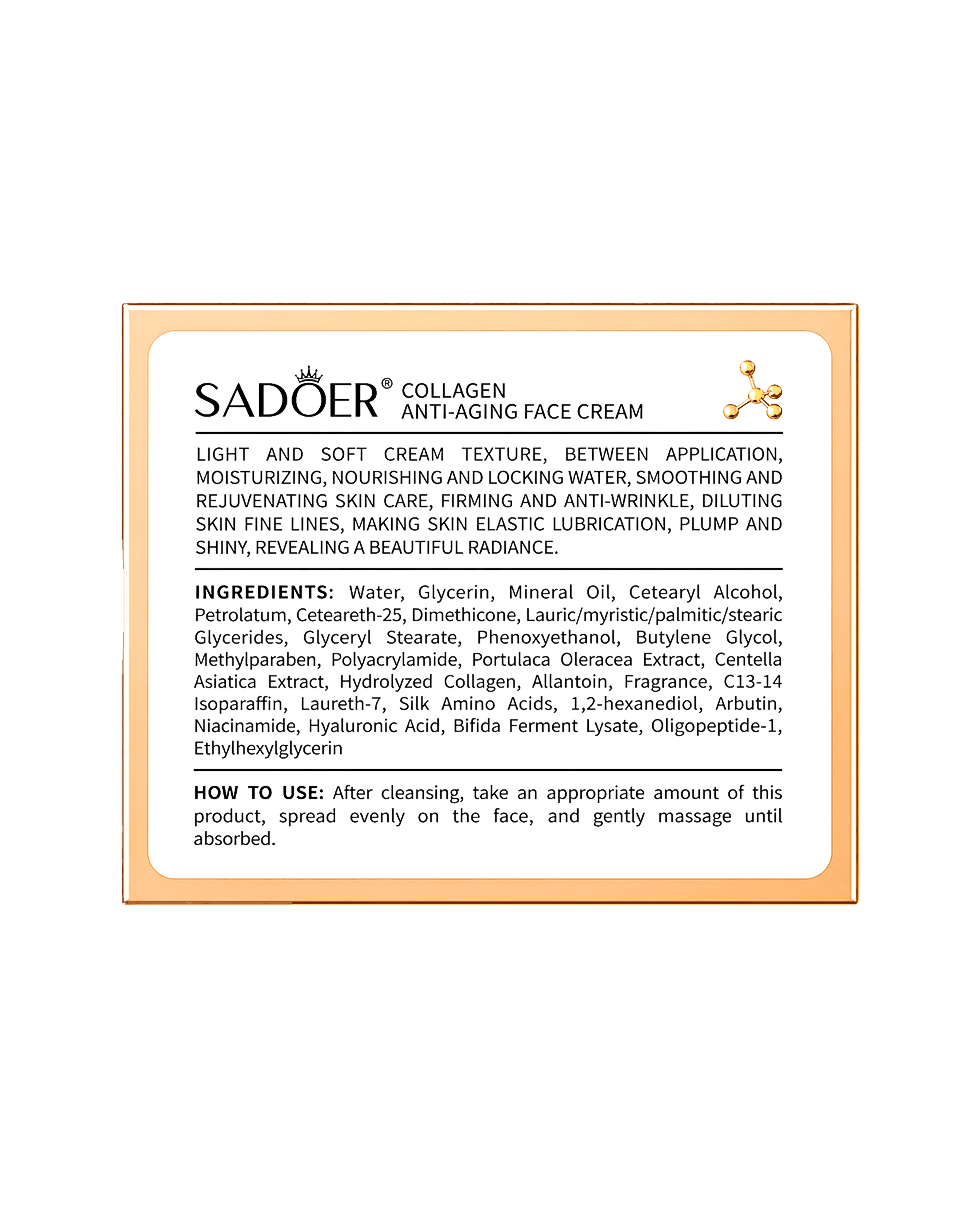Крем для обличчя з колагеном Sadoer Collagen Anti-Aging Face Cream