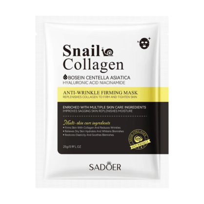Тканинна маска з муцином равлика Sadoer Snail Collagen Anti-Wrinkle Firming Mask
