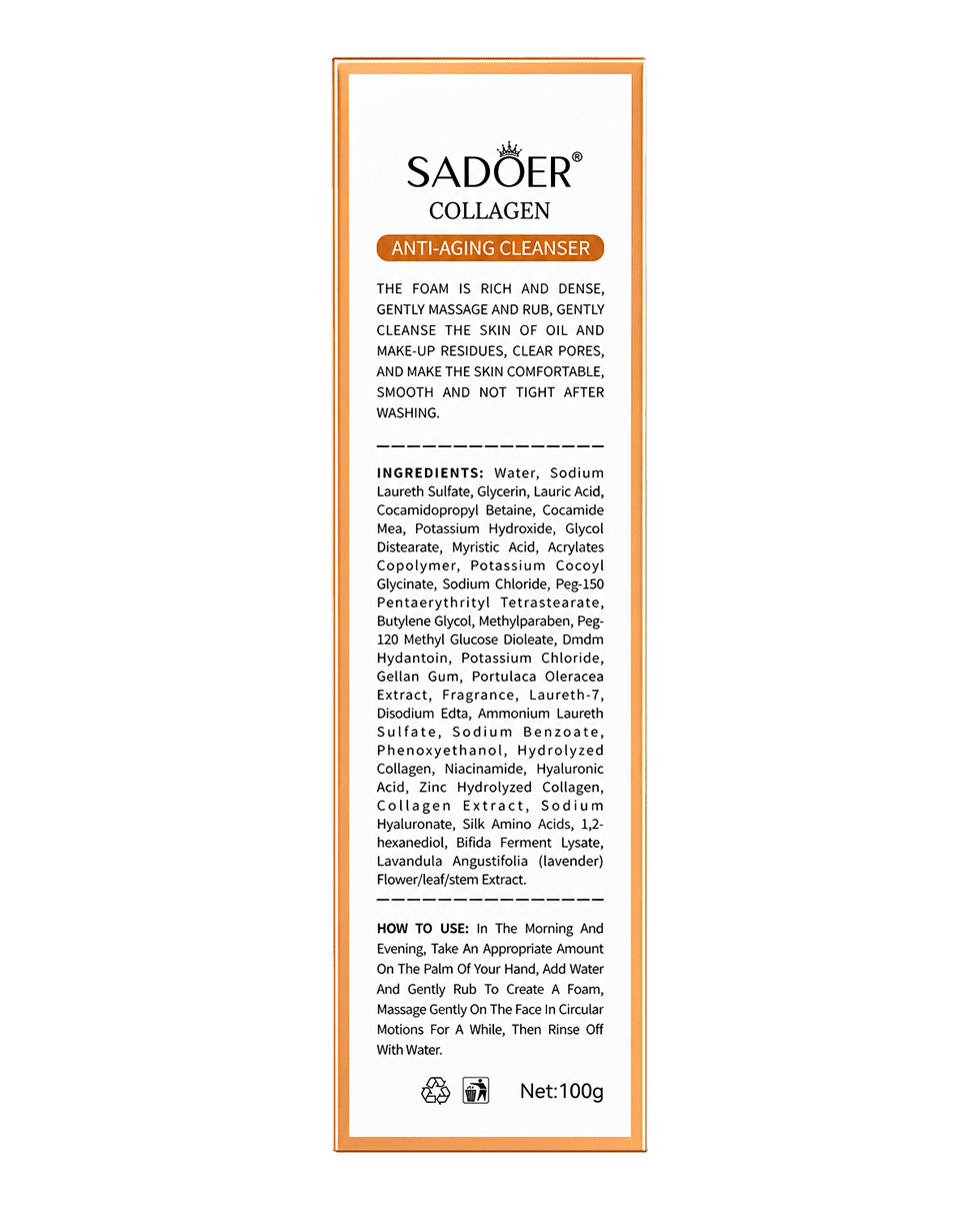 Пінка для вмивання з колагеном Sadoer Collagen Anti-Aging Cleanser