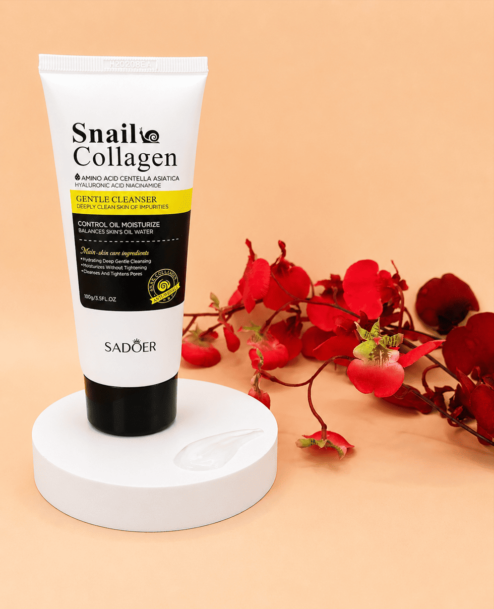 Пінка для вмивання з муцином равлика Sadoer Snail Collagen Gentle Cleanser