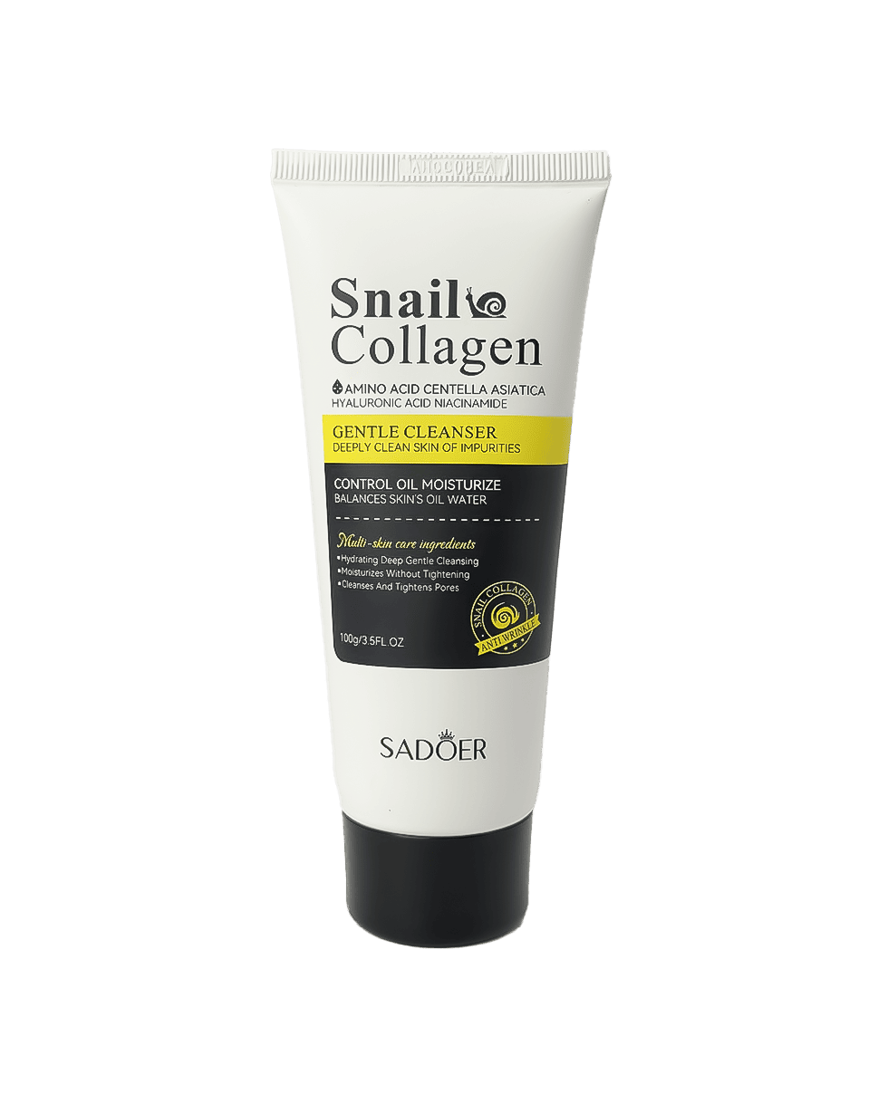 Пінка для вмивання з муцином равлика Sadoer Snail Collagen Gentle Cleanser
