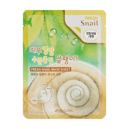 Тканинна маска з муцином равлика 3W Clinic Fresh Snail Mask Sheet