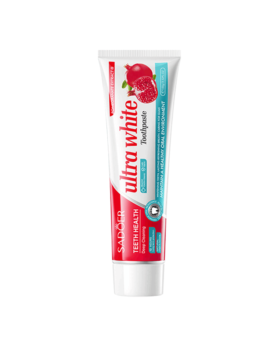 Відбілююча зубна паста з гранатом Sadoer Ultra White Pomegranate Extract Toothpaste