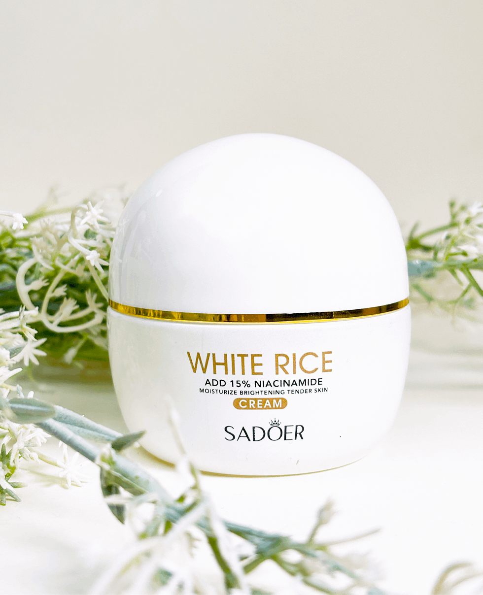 Освітлюючий крем з екстрактом рису та 15% ніацинаміду Sadoer White Rice Nicotinamide Brightening Cream