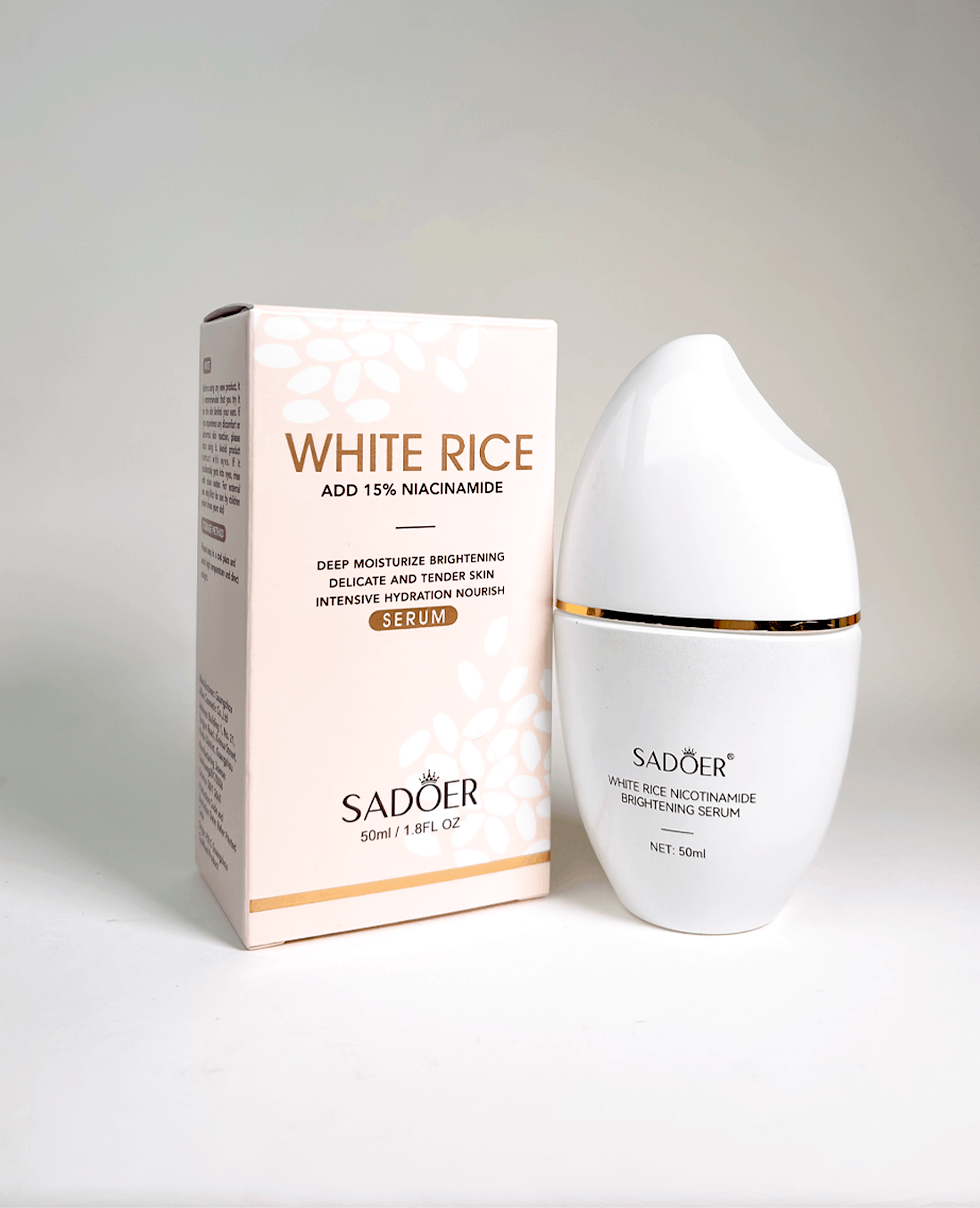 Осветляющая сыворотка с экстрактом риса и 15% ниацинамида Sadoer White Rice Nicotinamide Brightening Serum