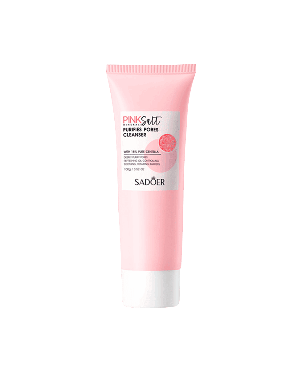 Пінка для вмивання з рожевою сіллю та центелою Sadoer Pink Salt Purifies Pores Cleanser
