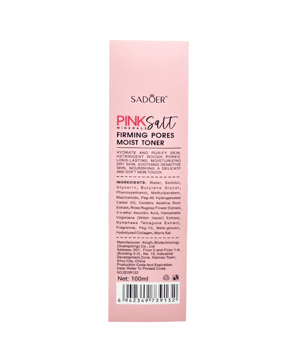 Тонер с розовой солью и центеллой Sadoer Pink Salt Firming Pores Moist Toner