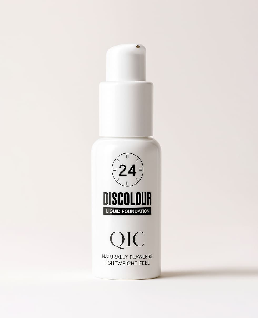 Тональний крем з адаптивним відтінком QIC Discolour Liquid Foundation