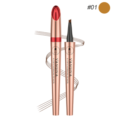 Маркер для бровей YANQINA 4-Tip Eyebrow Pencil - 01 светло-коричневый