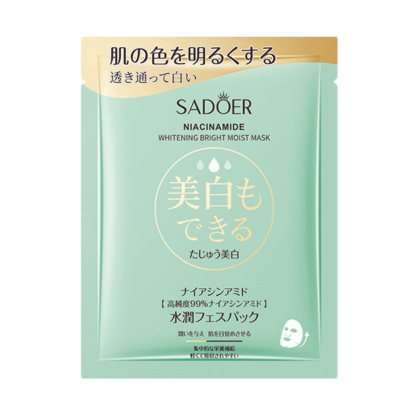 Тканинна маска з ніацинамідом освітлююча Sadoer Niacinamide Whitening Bright Moist Mask