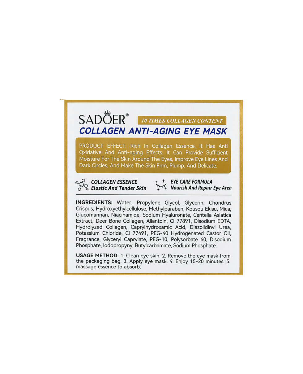 Гидрогелевые патчи с коллагеном Sadoer Collagen Anti-Aging Eye Mask