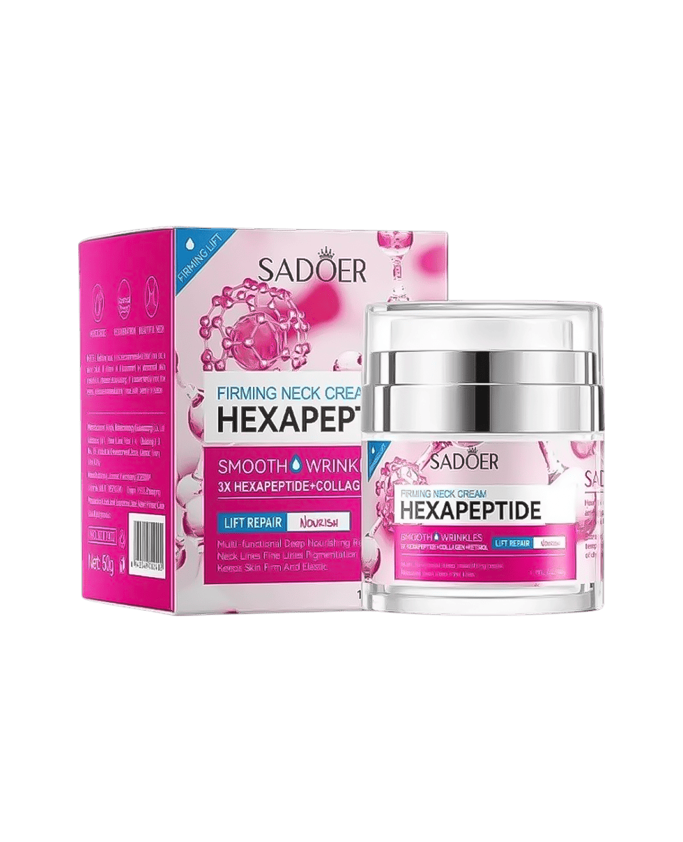 Крем для шеи с пептидами, коллагеном и ретинолом Sadoer Hexapeptide Firming Neck Cream
