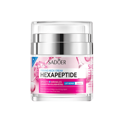 Крем для шиї з пептидами, колагеном та ретинолом Sadoer Hexapeptide Firming Neck Cream