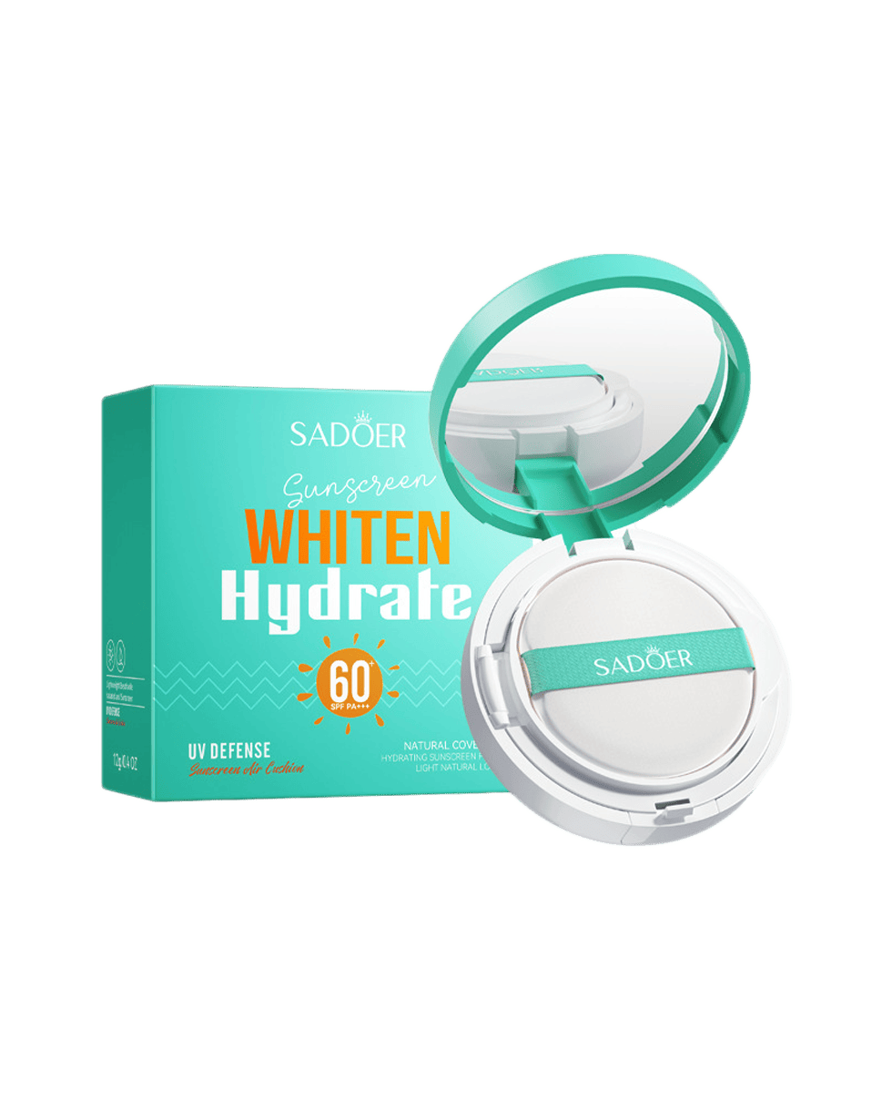 Солнцезащитный крем в кушоне Sadoer Whiten Hydrate Sunscreen Air Cushion SPF60+ PA+++