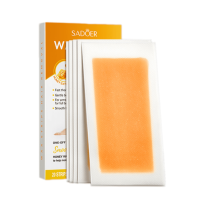 Воскові смужки для депіляціі з екстрактом меду Sadoer Wax Strips Hair Removal Honey Extract