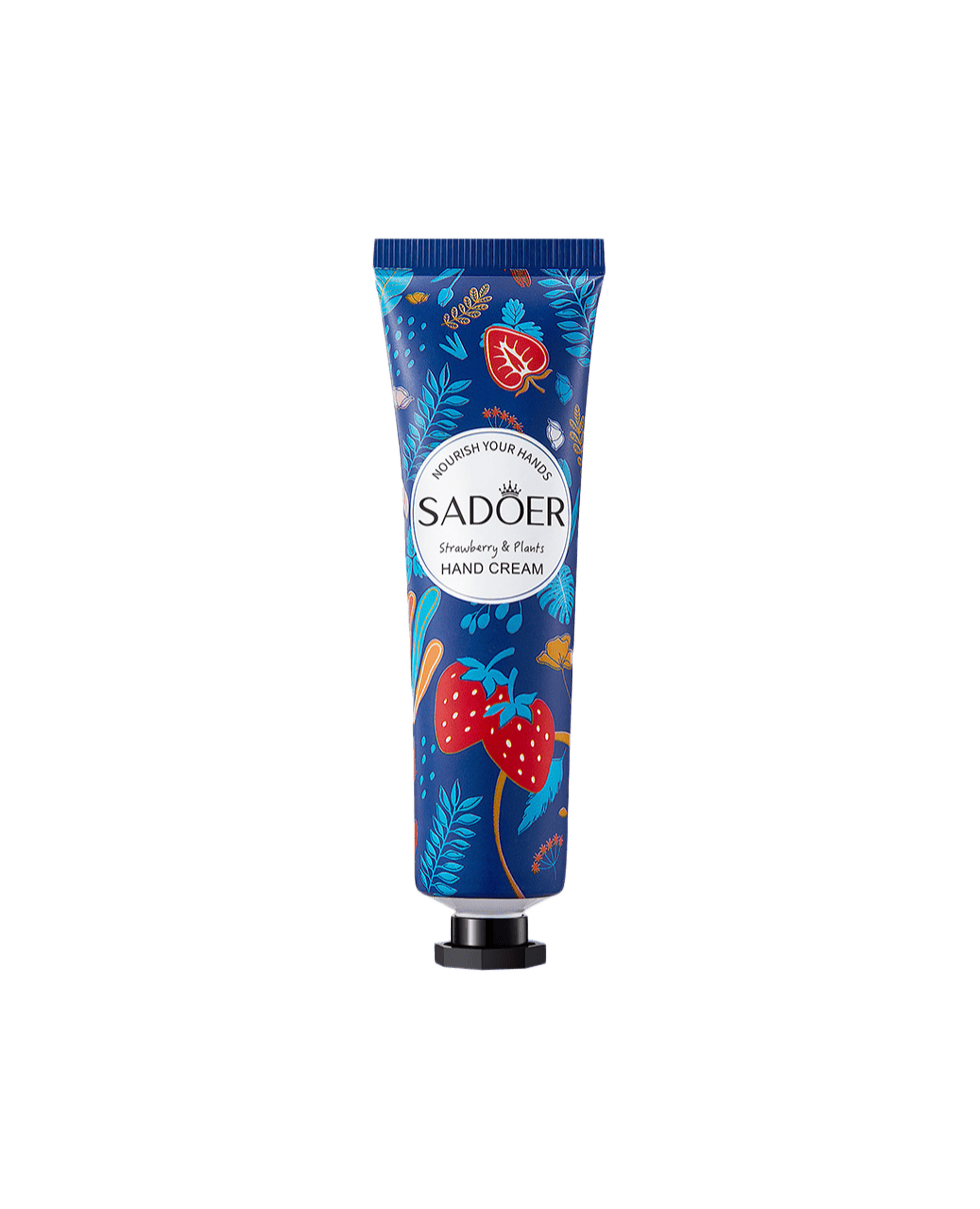 Крем для рук з ароматом полуниці Sadoer Strawberry Plant Extract Hand Cream