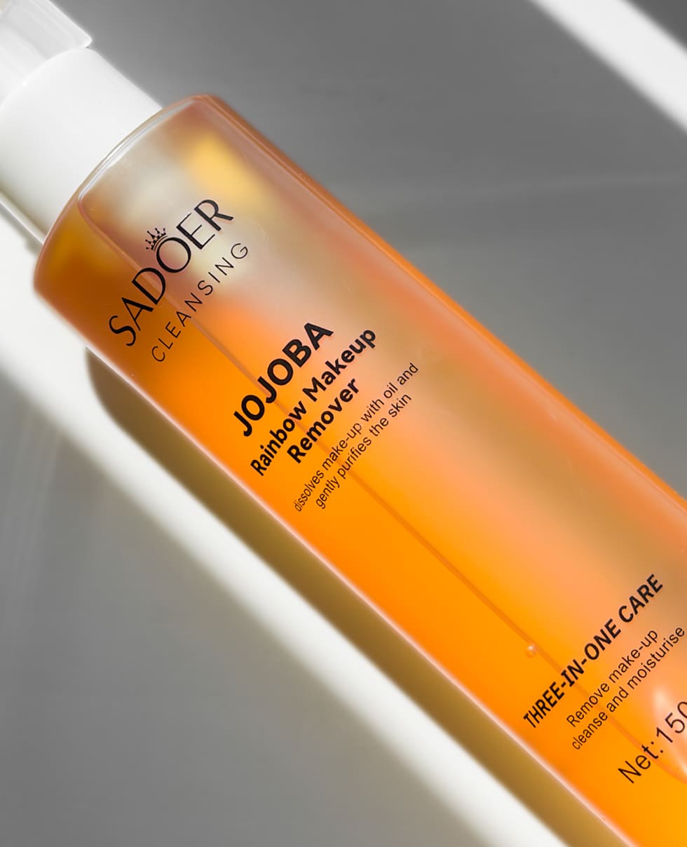 Засіб для зняття макіяжу з олією жожоба Sadoer Jojoba Rainbow Makeup Remover