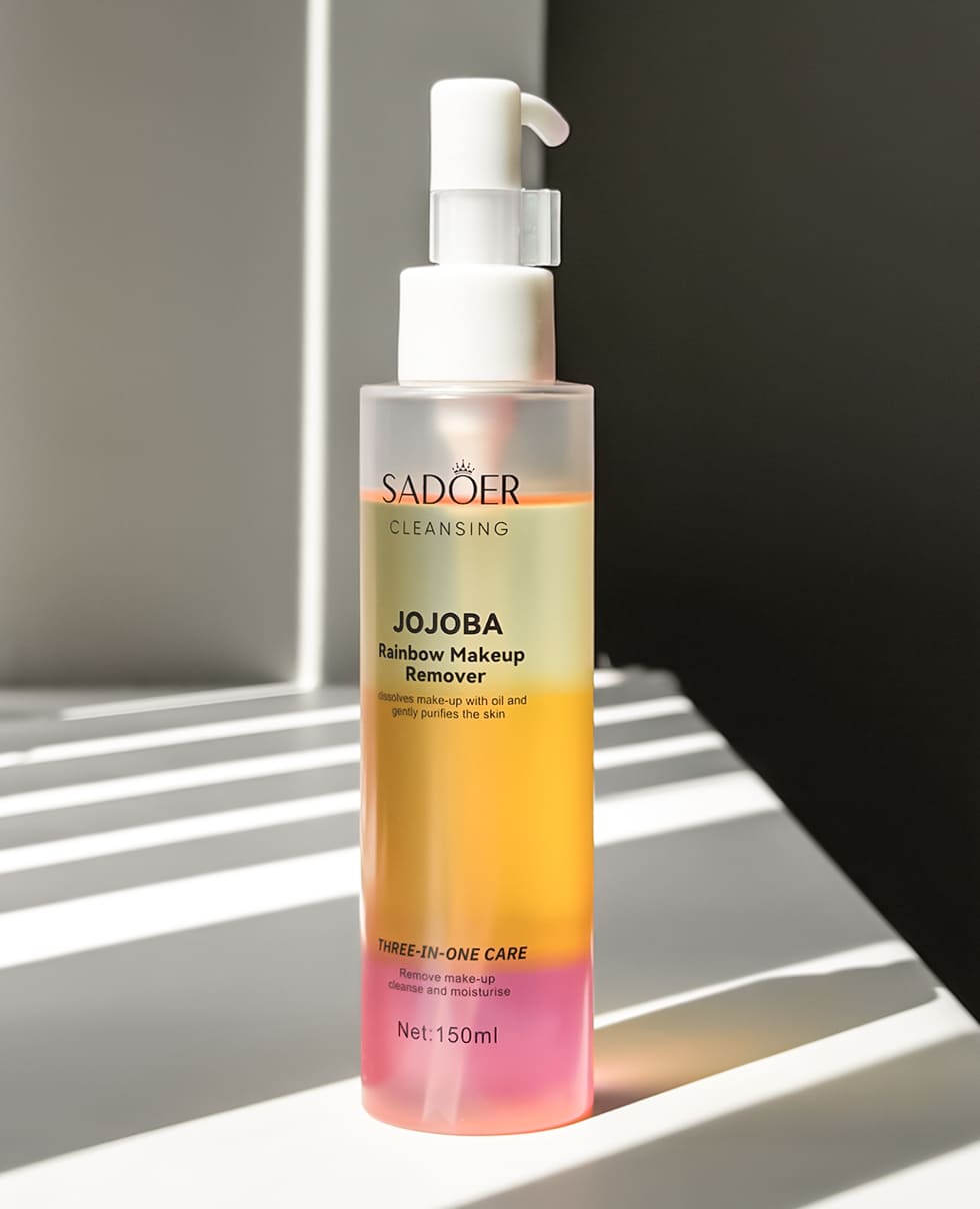 Засіб для зняття макіяжу з олією жожоба Sadoer Jojoba Rainbow Makeup Remover