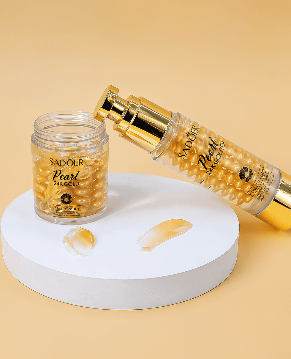 Набор с золотом и жемчугом  Sadoer Pearl 24K Gold