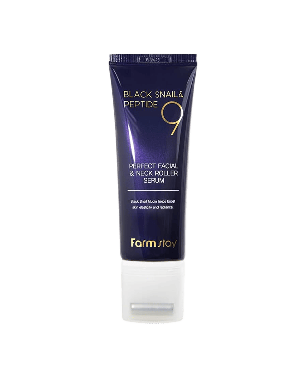 Сироватка з ролером для обличчя та шиї Farm Stay Black Snail & Peptide9 Perfect Facial & Neck Roller Serum