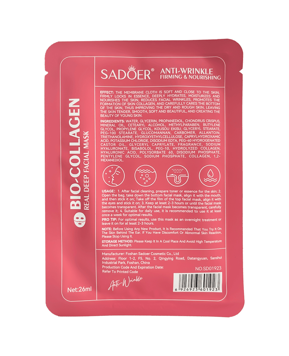 Колагенова маска для обличчя Sadoer Bio-Collagen Real Deep Facial Mask