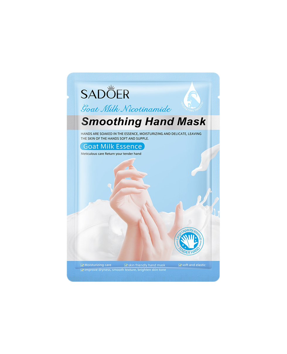 Інтенсивно відновлююча маска для рук Sadoer Goat Milk Nicotinamide Smoothing Hand Mask