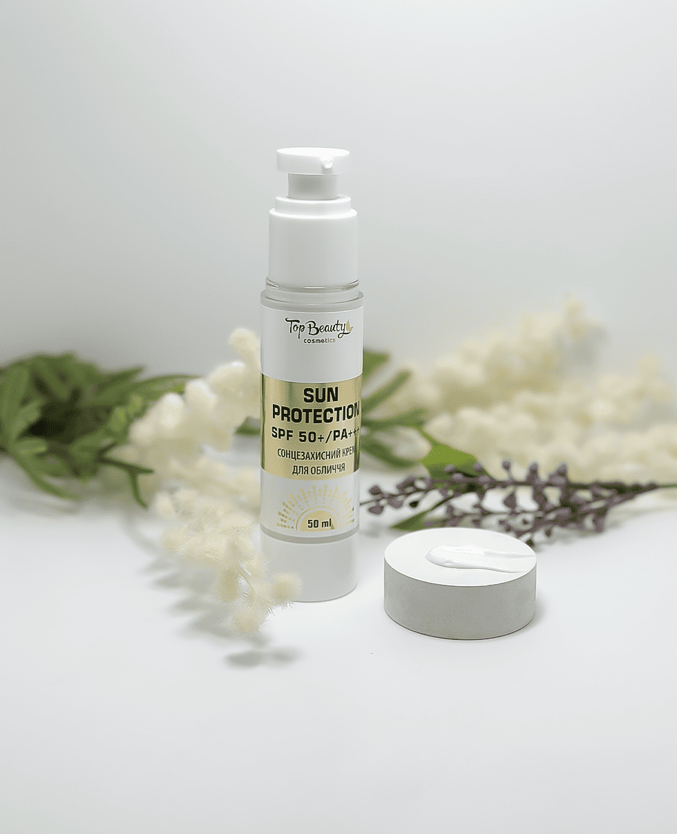 Сонцезахисний крем для обличчя з колагеном Top Beauty Sun Protection SPF 50+ PA+++