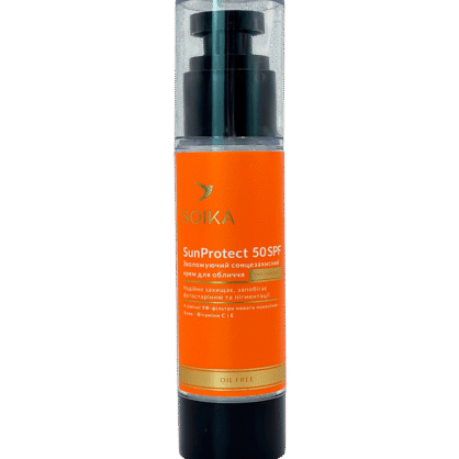 Зволожуючий сонцезахисний  крем для обличчя Soika SunProtect 50 SPF