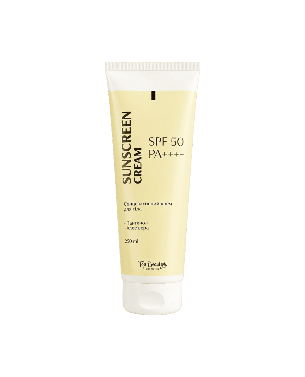 Солнцезащитный крем для тела с алоэ вера и пантенолом Top Beauty SPF 50 PA++++