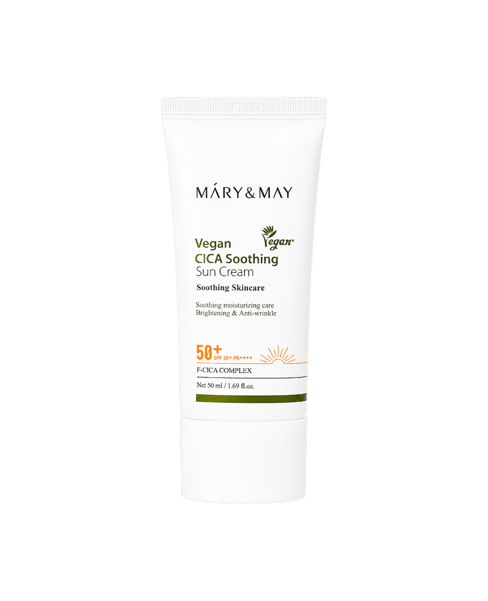Солнцезащитный крем с центеллой Mary & May Vegan Cica Soothing Sun Cream SPF 50+ PA++++