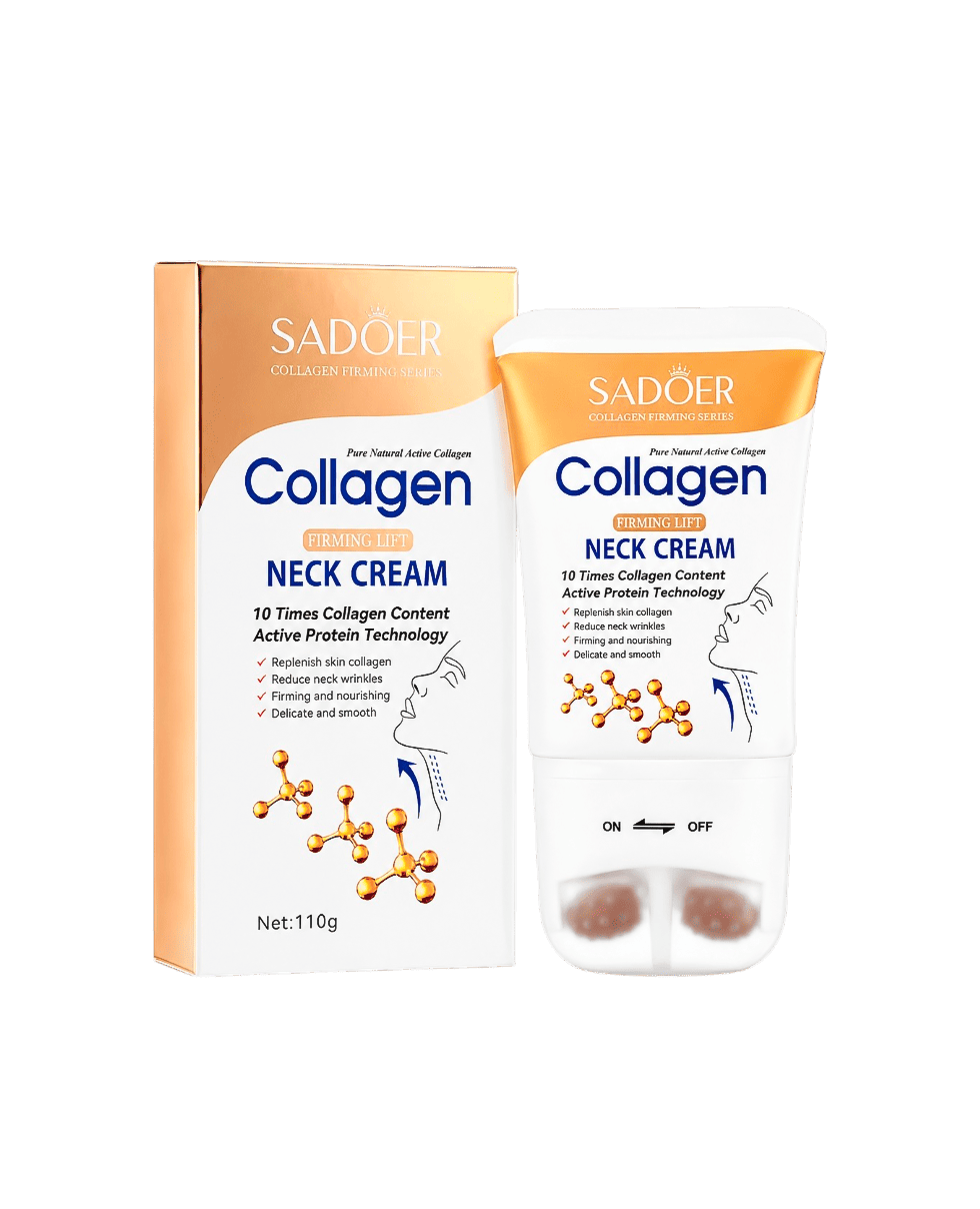 Крем для шеи с массажными роликами с коллагеном Sadoer Collagen Firming Lift Neck Cream