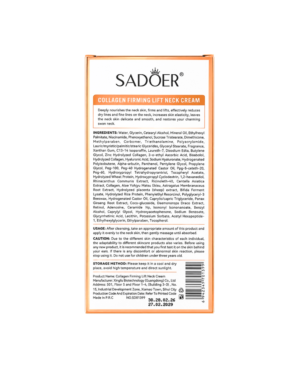 Крем для шеи с массажными роликами с коллагеном Sadoer Collagen Firming Lift Neck Cream