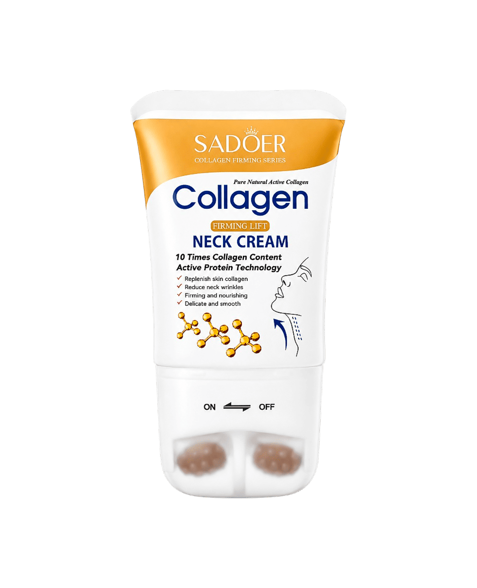 Крем для шеи с массажными роликами с коллагеном Sadoer Collagen Firming Lift Neck Cream