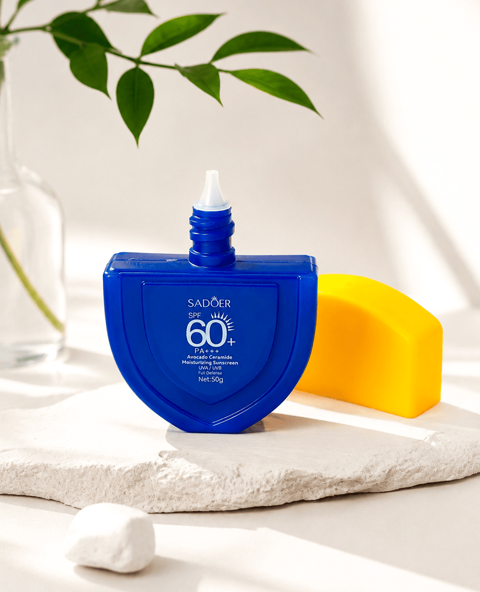 Солнцезащитный крем с авокадо и керамидами Sadoer Avocado Ceramide Moisturizing Sunscreen SPF 60+ PA+++