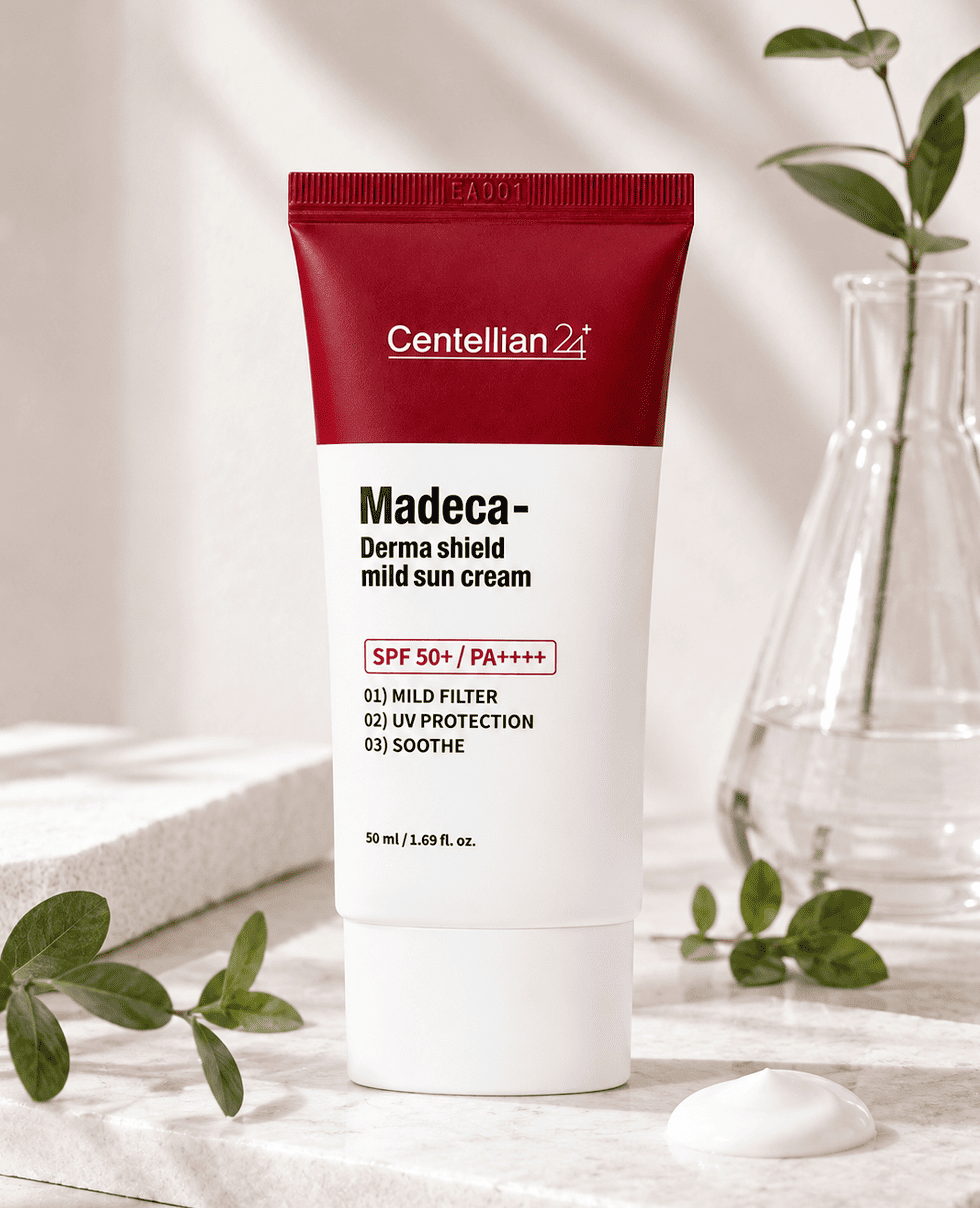 Солнцезащитный крем с центеллой Centellian24 Madeca Derma Shield Mild Sun Cream SPF 50+ PA++++
