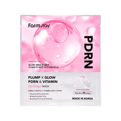 Гідрогелева маска для пружності шкіри з PDRN Farm Stay Plump X Glow PDRN & Vitamin Hydrogel Mask