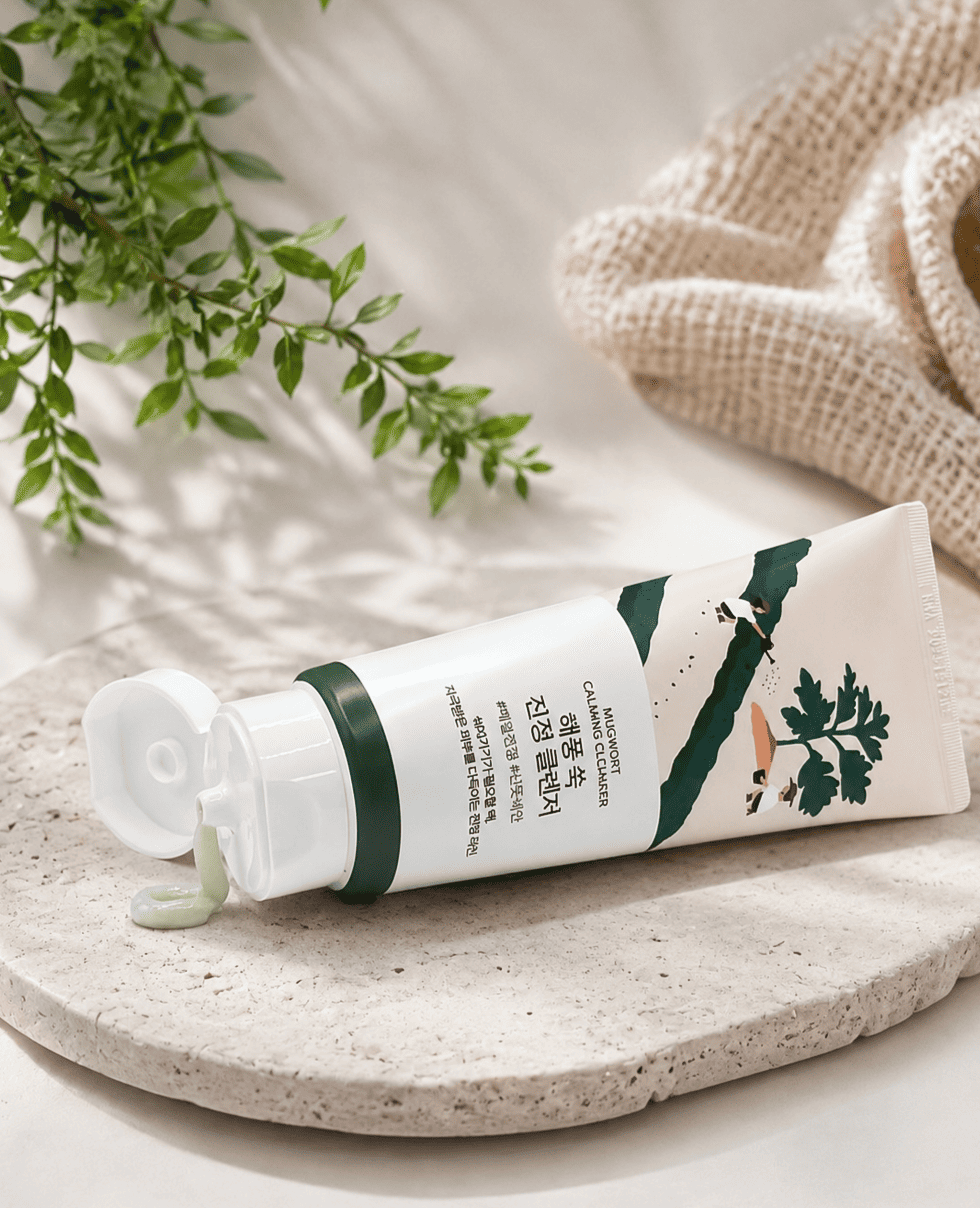 Пінка для вмивання з морським полином Round Lab Mugwort Calming Cleanser